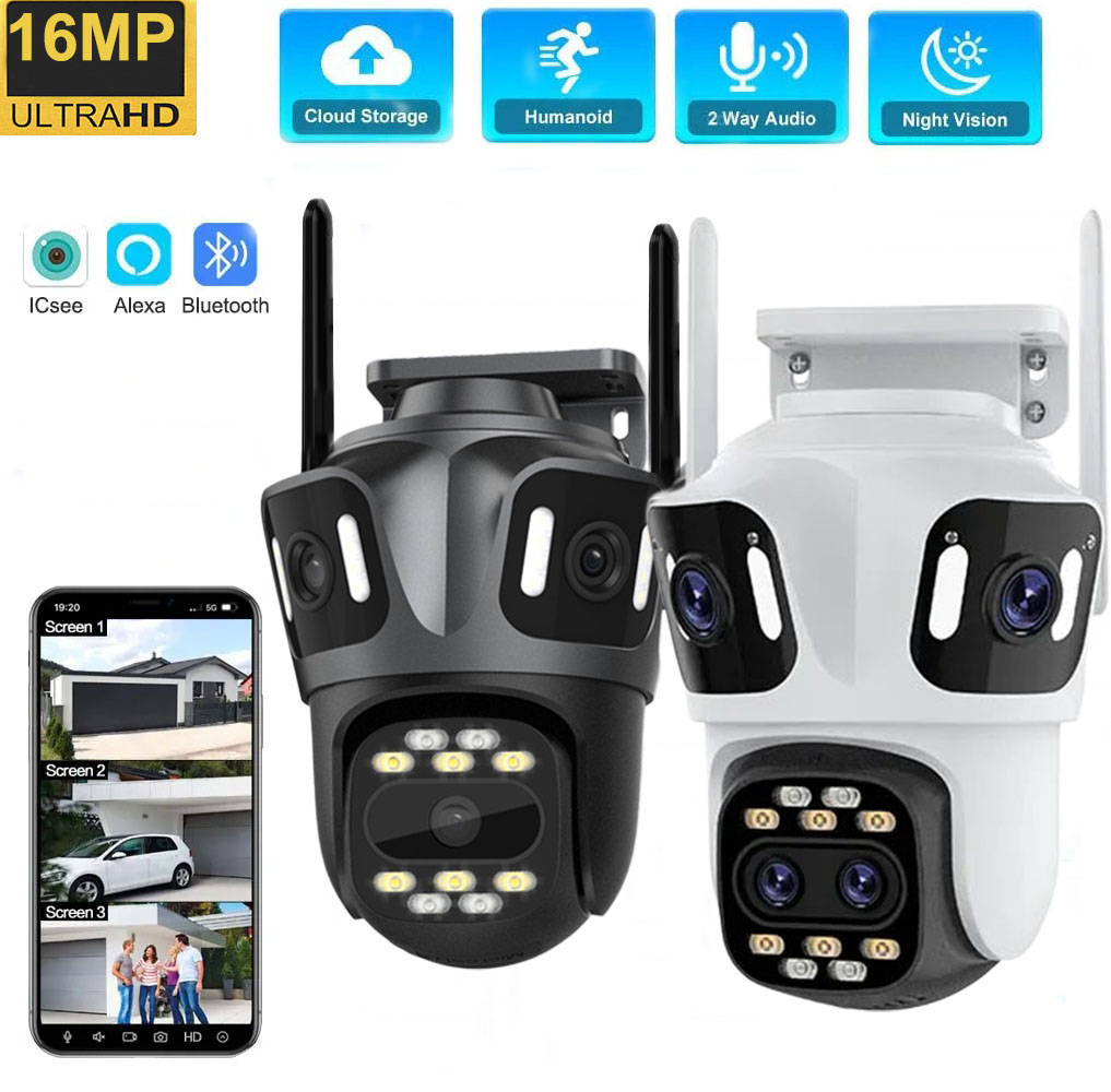 Home Security Monitoring Service - Uzoom 10K 16MP Outdoor PTZ WIFI
