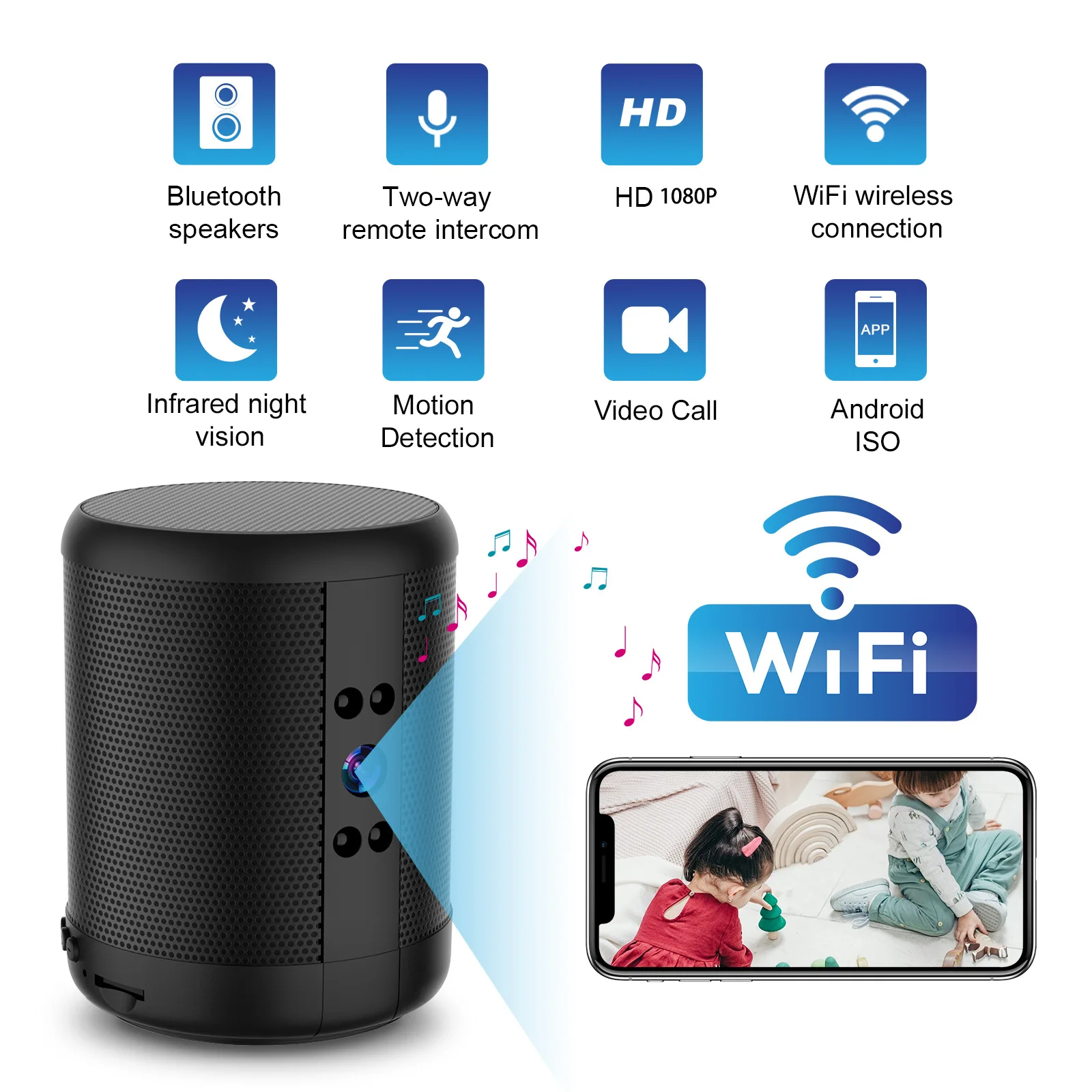 Home Security Robot - WiFi Security Camera Speaker Video Recorder