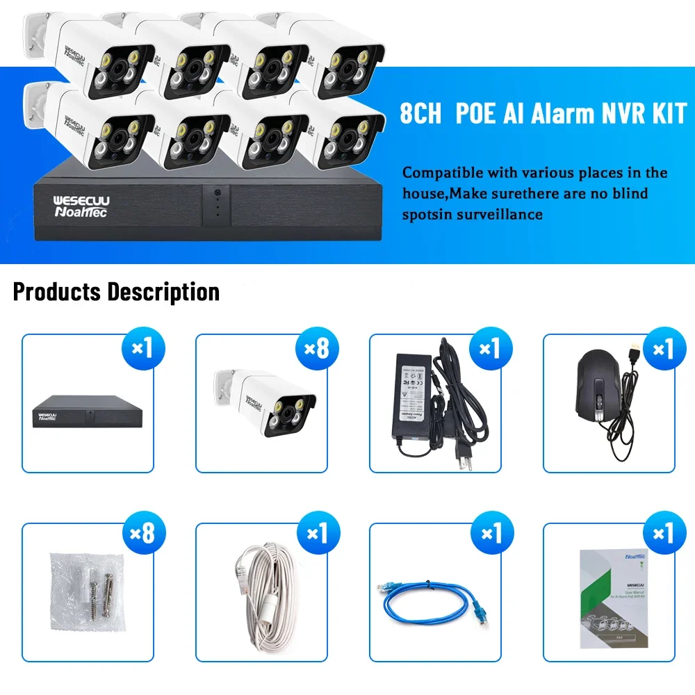 Home Security Kit With Camera - Manufacturer 5mp 4k 8mp 4 8