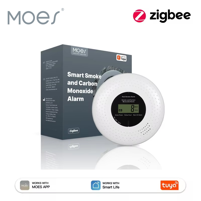 Home Security Siren - MOES Tuya ZigBee Smoke and Carbon