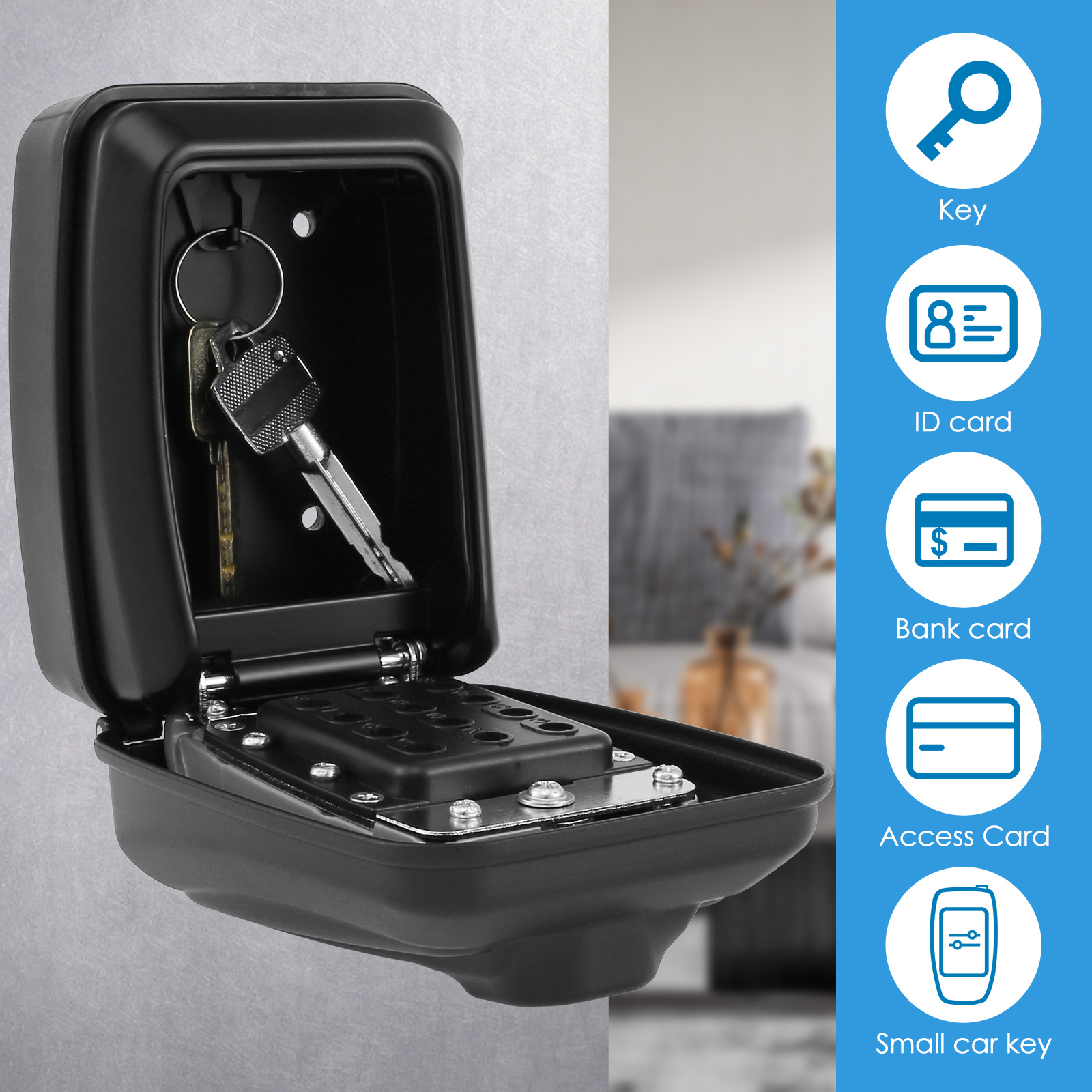 Key Lock Box Wall-Mount Secret - Home Security Essential review and price