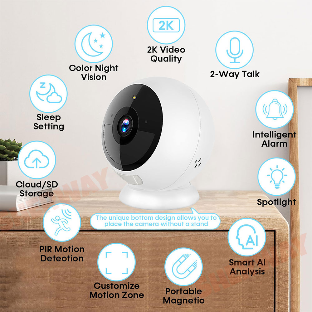 5MP 2K Magnetic Battery Securi - Home Security Monitoring Service review and price