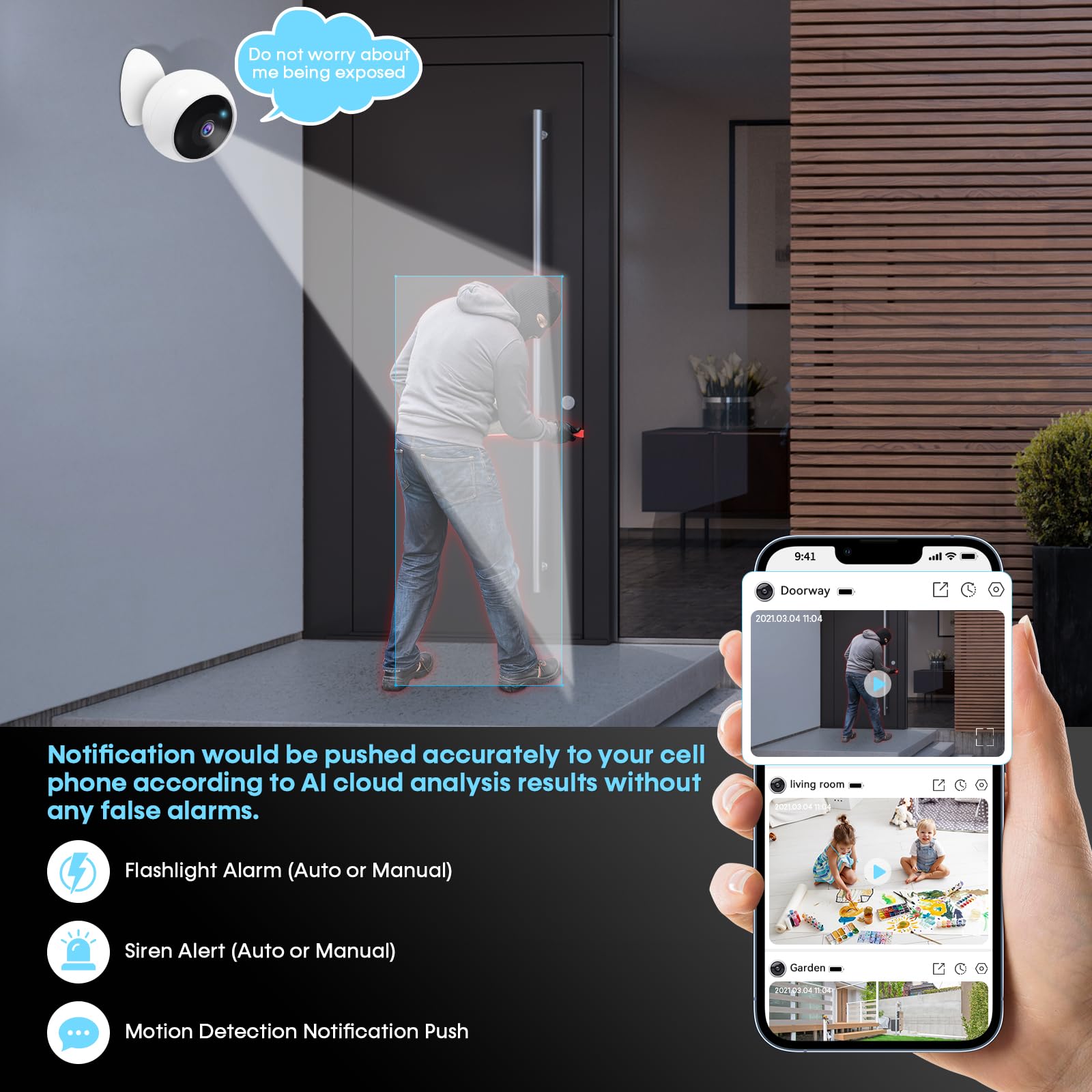 5MP 2K Magnetic Battery Securi - Home Security Monitoring Service review and price