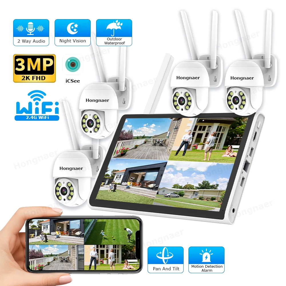 2026 Hongnaer 3MP 4 Channel Wi - Home Security Kit With Camera review and price