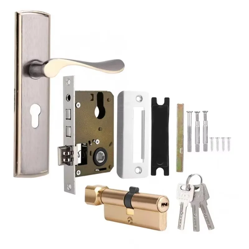 Gold Door Handle Lock Silent H - Home Security Essential review and price