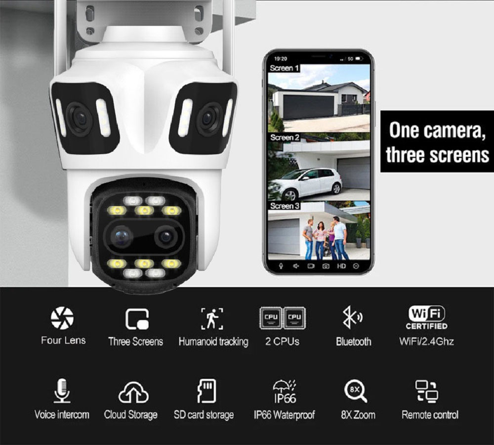 Uzoom 10K 16MP Outdoor PTZ WIF - Home Security Monitoring Service review and price