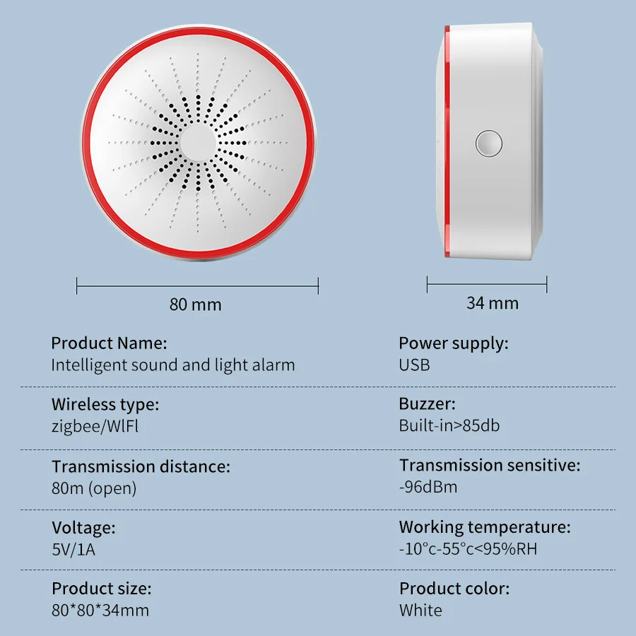 Tuya WiFi ZigBee Smart Alarm S - Home Security Siren review and price