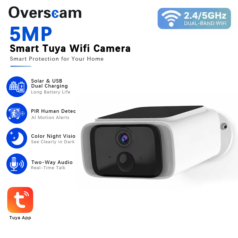 Tuya 5MP Solar Security Camera - Home Security Monitoring Service review and price