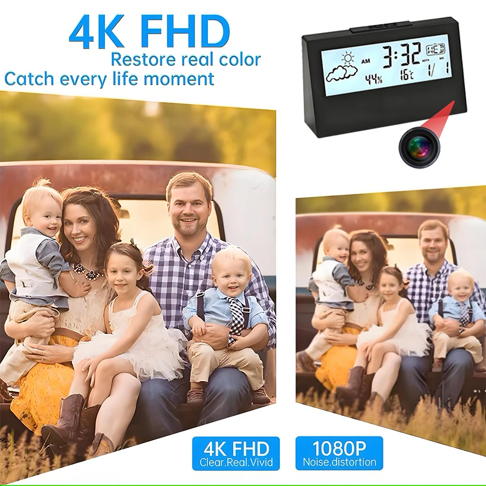 4K WiFi Clock Camera with Moti - Home Security Hidden Cameras review and price