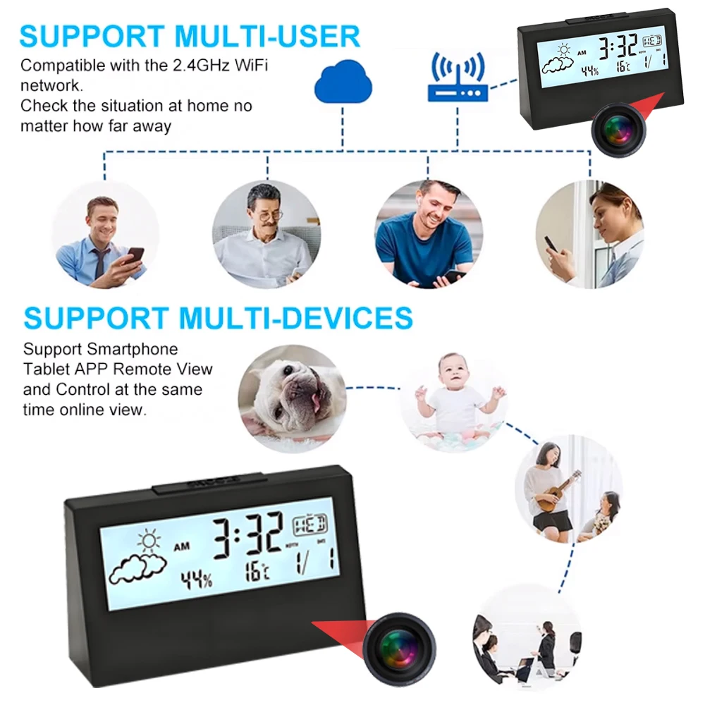 4K WiFi Clock Camera with Moti - Home Security Hidden Cameras review and price
